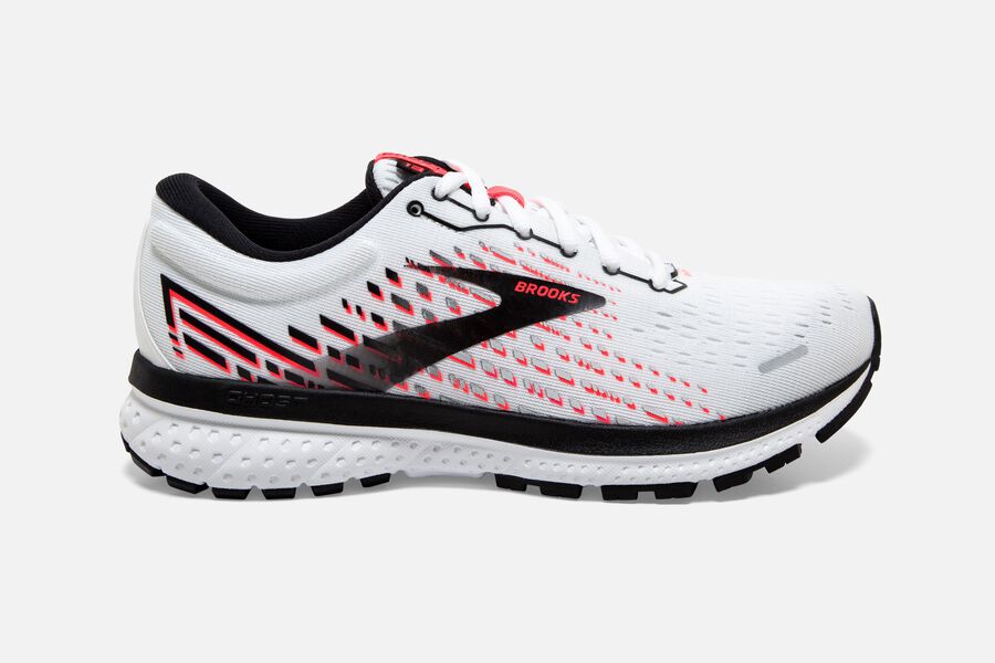 Brooks Running Shoes Womens White/Pink/Black - Ghost 13 Road - 0643-ZTECF